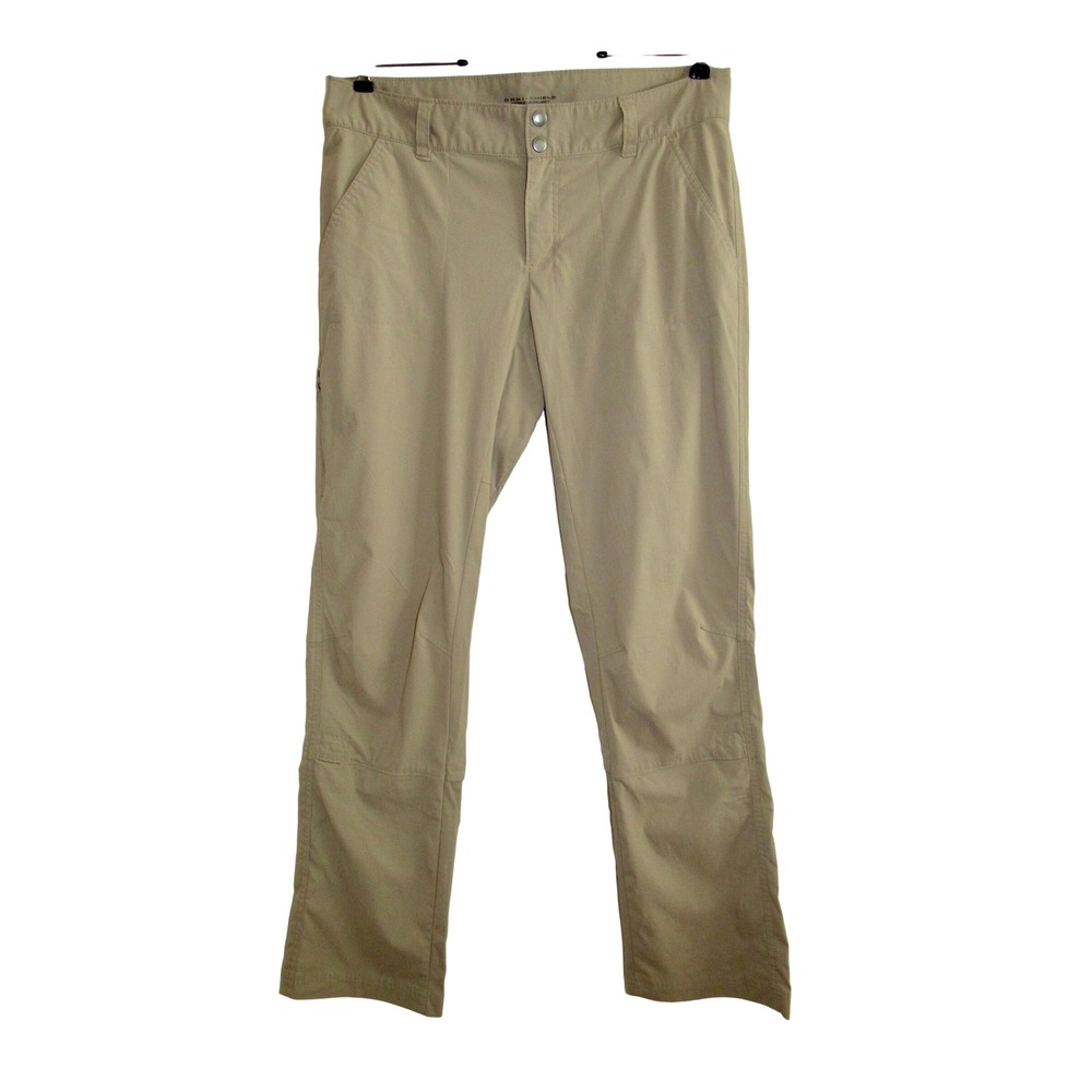 Columbia Saturday Trail Stretch Pants Tan Khaki Roll Up Hiking Women 12 Regular